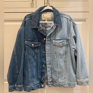 Anthropologie Pilcro Two-Tone Denim Jacket- women size L